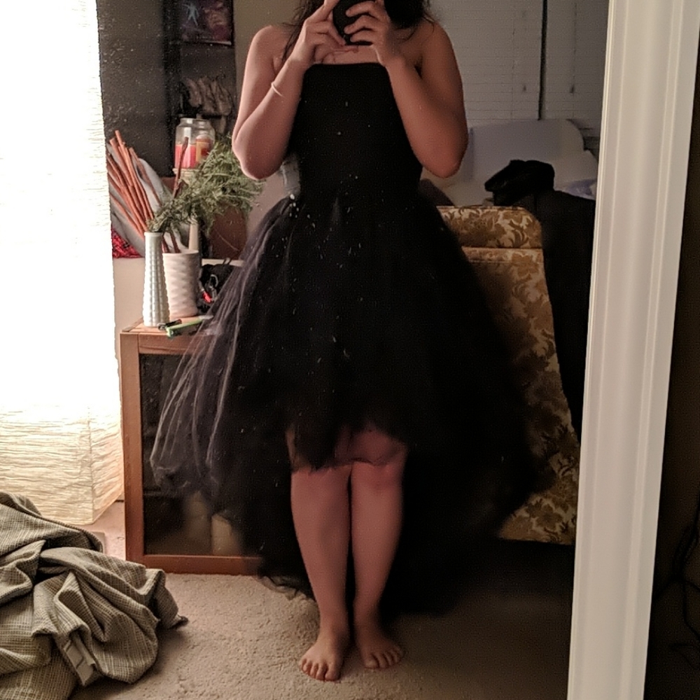 Allison parris black tulle dress petite